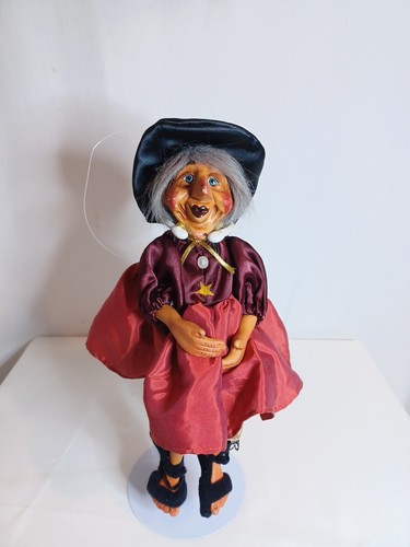 Vintage Hanging Kitchen Witch Doll Porcelain Face No Broom “Good Luck”