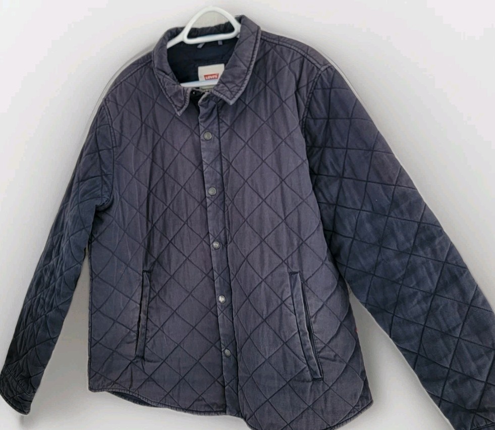 VTG Levi's Jacket Mens XL Blue Diamond Quilted Trucker Work Chore Full Zip thumbnail 5