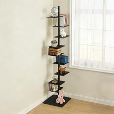 Spine Bookshelf, Vertical Spine Book Tower 9-Tier Metal Bookcase Book Organizer-