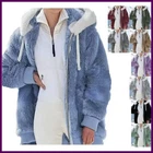 Women Winter Warm Faux Fur Jacket Plush Coat New Casual Hooded Fashion Zipper