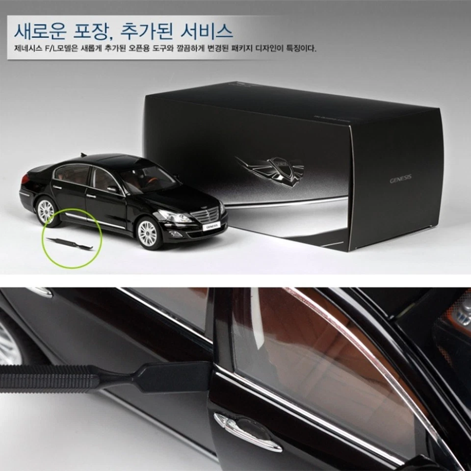 Hyundai Genesis BH380 Facelift 1:18 Diecast Model Car Sedan – Black - Image 4 of 4