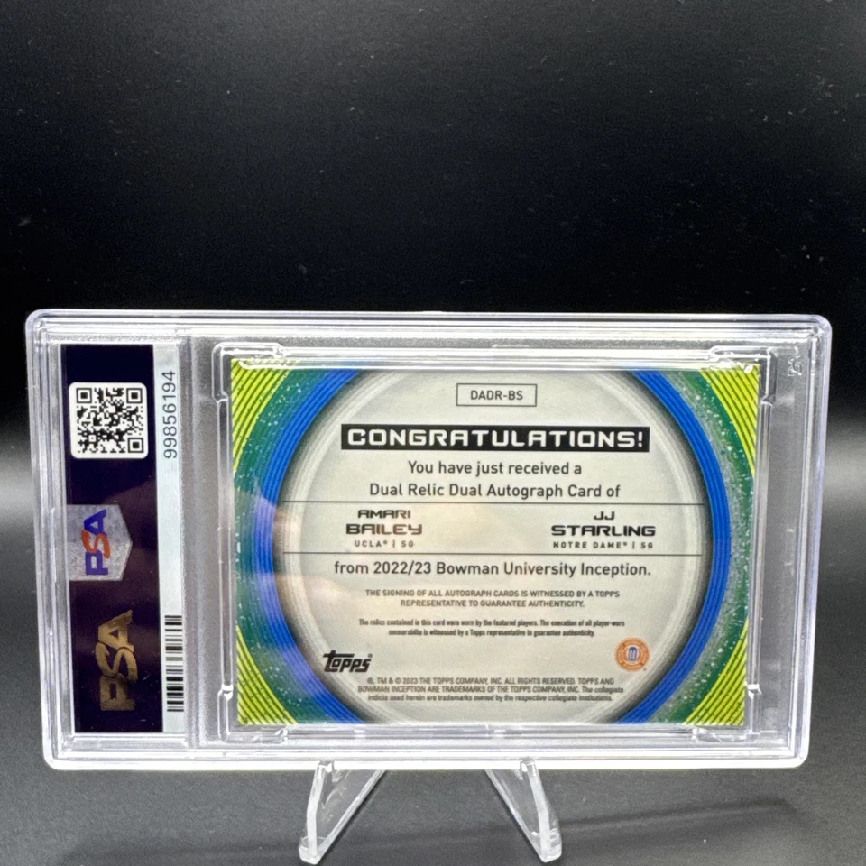 2022-23 Bowman U Inception Amari Bailey/JJ Starling Dual Patch-Auto 44/99 PSA 10 - Image 2 of 4