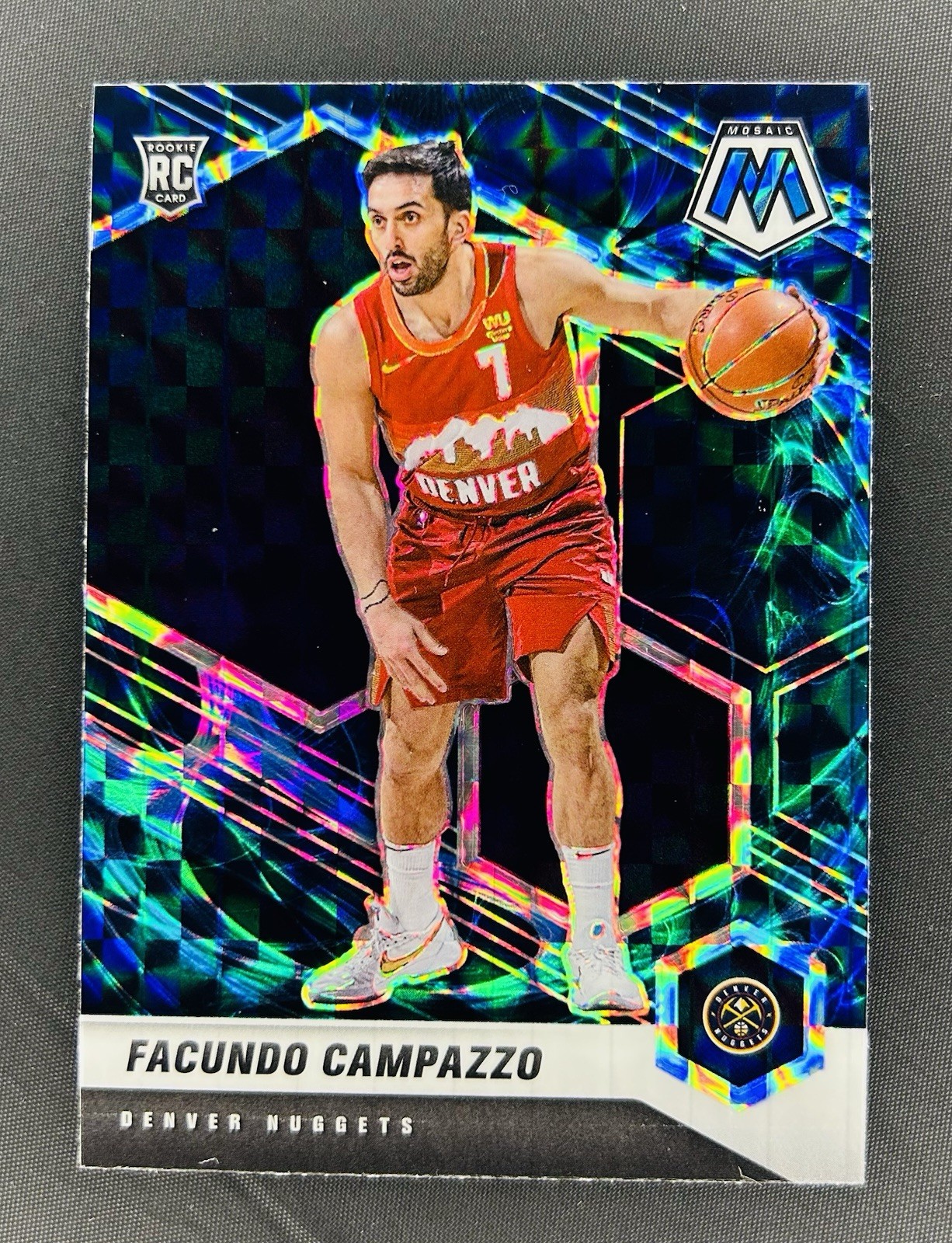 2020-21 Panini Mosaic Genesis Prizm Facundo Campazzo #237 Rookie RC Nuggets