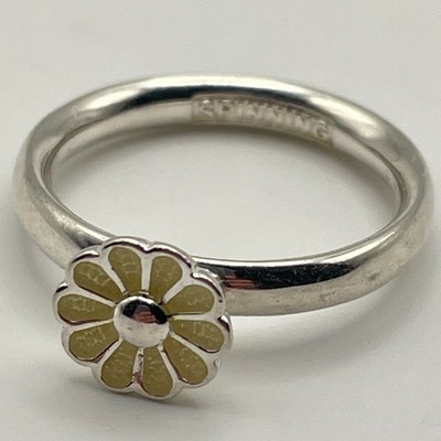 'SPINNING' HHN DANISH '925' Sterling Silber Blumen Ring SCANDI Band Gr. N 1/2