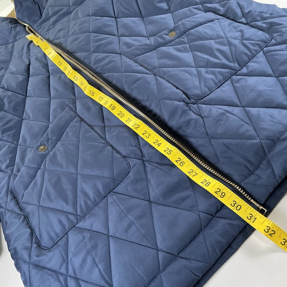 Weatherproof Vintage Women's Blue Quilted Puffer Coat Faux Fur Lining Large New - Image 4 of 4