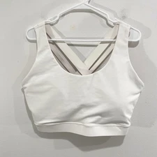 Old Navy Active Powersoft Sports Bra 2X Medium Support Go Dry White