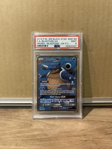 Pokémon TCG Blastoise GX SM189 PSA9