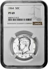 1964 50c Silver Proof Kennedy Half Dollar NGC Graded PF 69 with New Holder