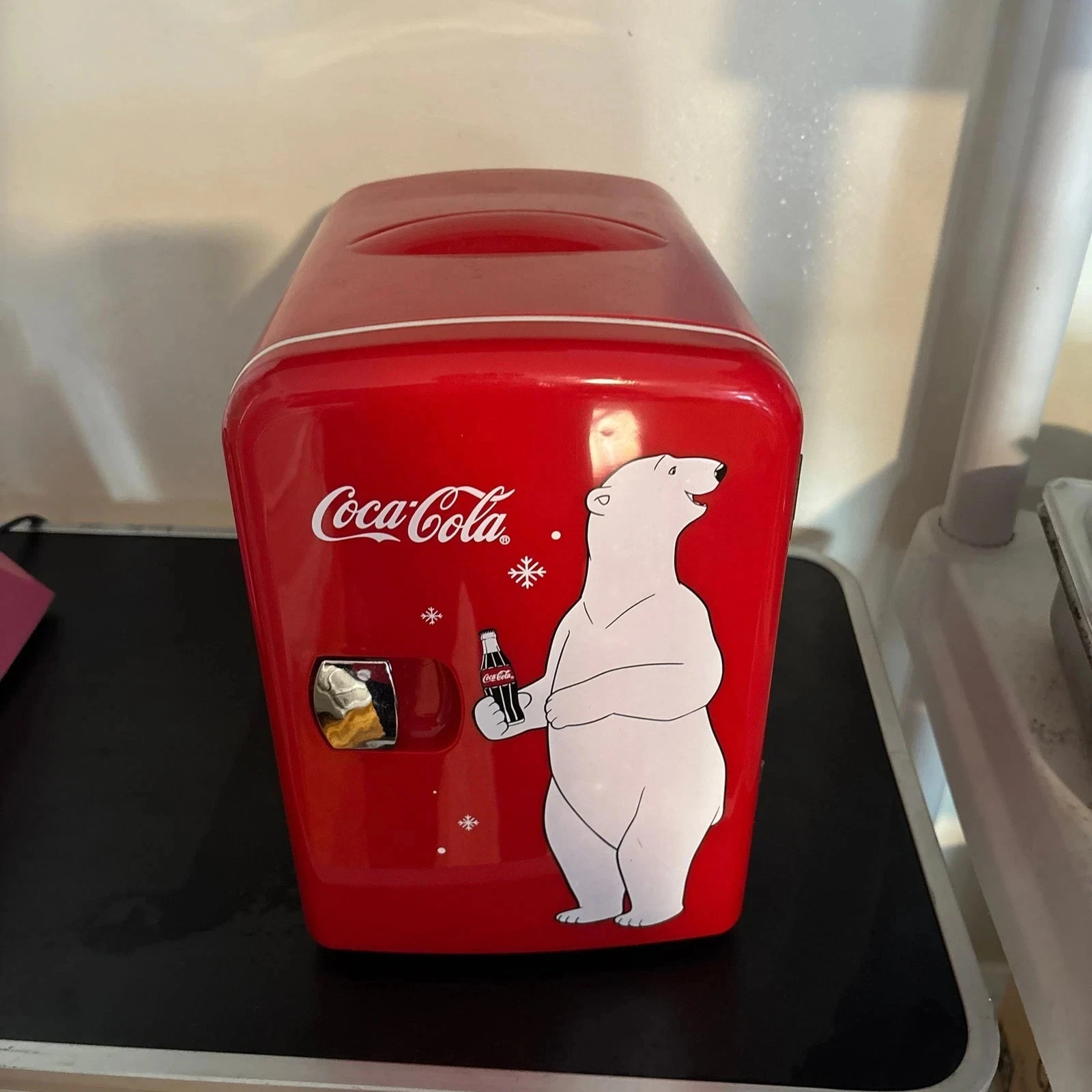 Coca Cola Coke Mini Fridge Koolatron KWC-4 Hot Cold Counter Top 6 Can Polar Bear
