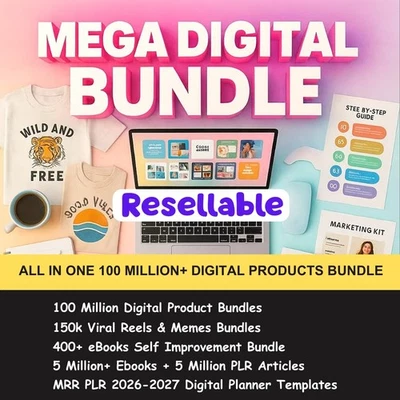 100M+ Digital Products Bundle: Planners, Ebooks, Reels & More for Resale 🎉 - Image 1 of 4