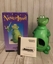 Works! VTG  10" Neverland Crocodile Tick Tock Clock Disney Janex Peter Pan Clock