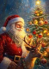 Print ACEO Art Card Christmas Tree Decor Santa Raindeer Winter Limited Edition