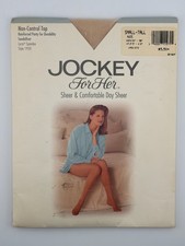 Vintage Jockey For Her Sheer Comfortable pantyhose NUDE 1996 Spandex smallTall