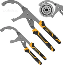 9" & 12"Plier Oil Filter Wrench Set, Black & Yellow