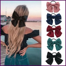 1PC New Fashion Big Bow Elastic Hair Bands Ponytail Scarf Hair Ties Women