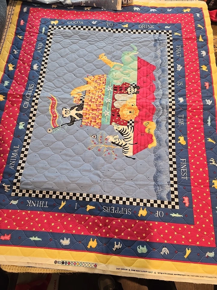 Daisy Kingdom #4496 Noah Nursery Quilt And Allover Print Fabric #4497 - Image 3 of 4