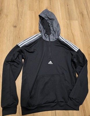 Adidas Performance Training Hoodie 1/4 Reißverschluss Schwarz Grau Windbreaker M