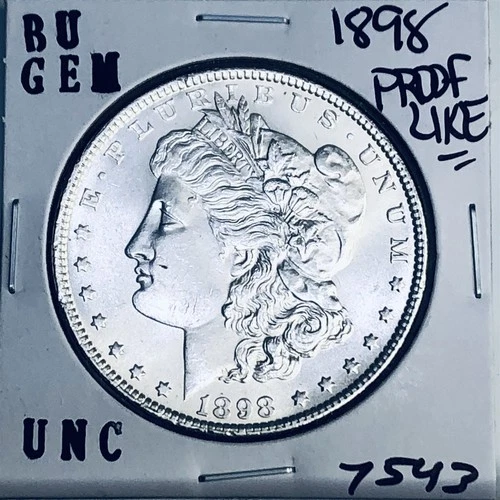 1898 BU GEM MORGAN SILVER DOLLAR UNC MS+++ U.S. MINT RARE COIN 7543
