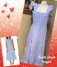 EILEEN WEST E5925027 BLUE GINGHAM GRACE SWISS DOT SUN DRESS / NIGHTGOWN LARGE