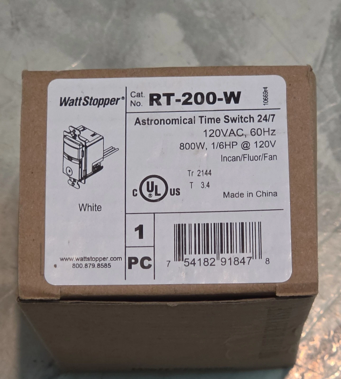 Legrand WattStopper Astronomical Time Switch (RT-200-W) 120VAC, 60 Hz Free Ship