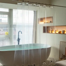 96 Inch Shower Curtain Liner with 6 Magnets, PVEA Clear Plastic Waterproof Extra