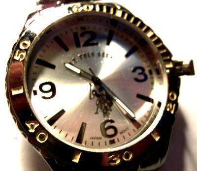 U.S. Polo Assn. USC2252 Silver Tone Quartz Analog Men's Watch -WORKS BUT NO FACE
