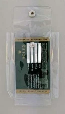 FOR ROLEX WATCH CLEAR PLASTIC STORAGE POUCH NEW STYLE GREEN BUTTON, LOT OF 10