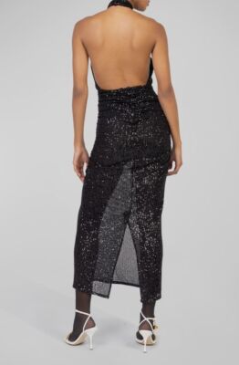Ronny Kobo Zack Open-Back Halter Sequin Midi Dress, Black, Women's, S, Cocktail & Party Wedding Guest Dresses Halter Neck Dresses Ronny Kobo Zack Open-Back Halter Sequin Midi Dress, Black, Women's, S, Cocktail & Party Wedding Guest Dresses Halter Neck Dresses