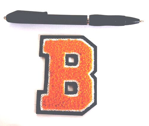 Large Orange Iron on or sew on letters 3 inch Chenille A to Z Varsity soft - Picture 3 of 4