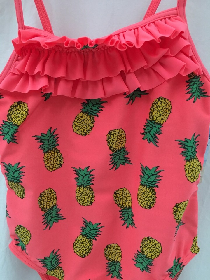 Girls Size 47 Bathers Swimsuit Coral Pineapple Print eBay
