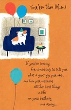 Encouraging BIRTHDAY Card FOR MAN, Dog Cartoon by American Greetings + Envelope