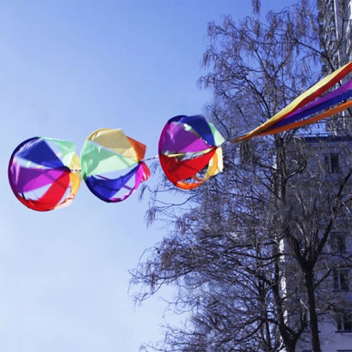 62" Rainbow Wind Spinner Windsock Kite Tail Colorful for Garden Yard Outdoor Kid - Picture 2 of 8