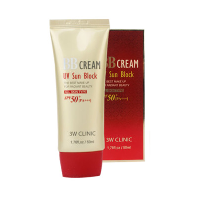 [3W CLINIC] UV Sun Block BB Cream - 50ml (SPF50+ PA+++) / Free Gift