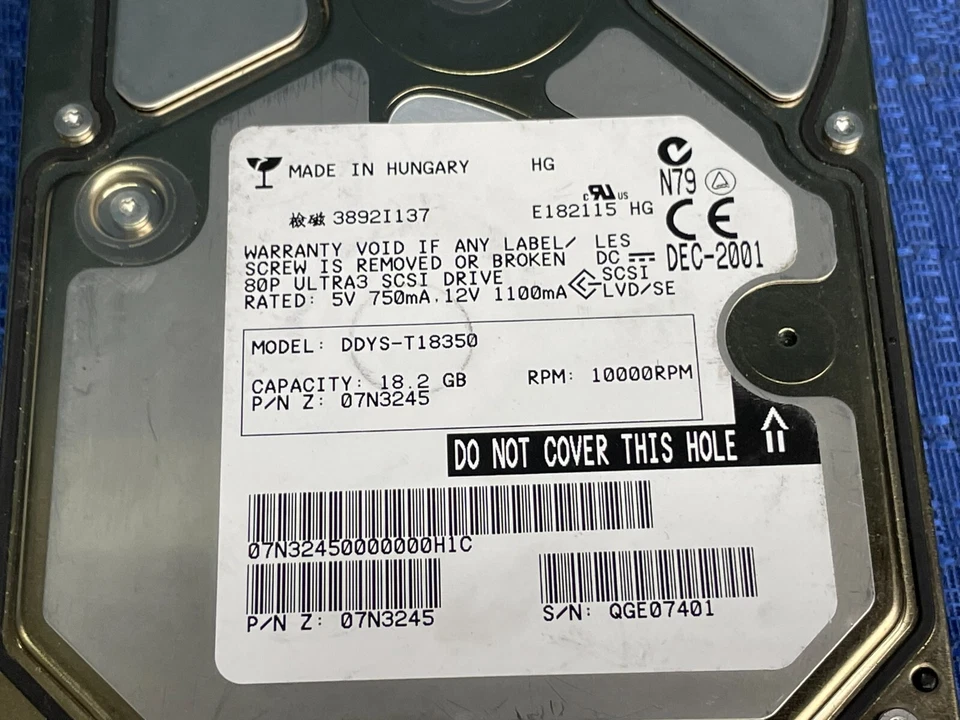 IBM Ultrastar 18.2GB Internal HDD DDYS-T18350 10k RPM 3.5" 80P Ultra3 SCSI Drive - Image 2 of 4