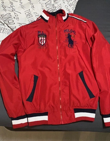 Giacca vintage POLO RALPH LAUREN USA Big Pony retrò taglia M scudo stadio rosso