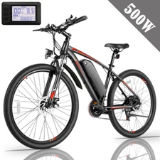 500W 48V Electric Bike 27.5in E-Mountain Bicycle 21 Speed EBike Up to 50 Miles🔥