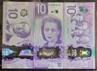2013-2018 Canada 3 different $10 polymer bills uncirculated GUNC #1639