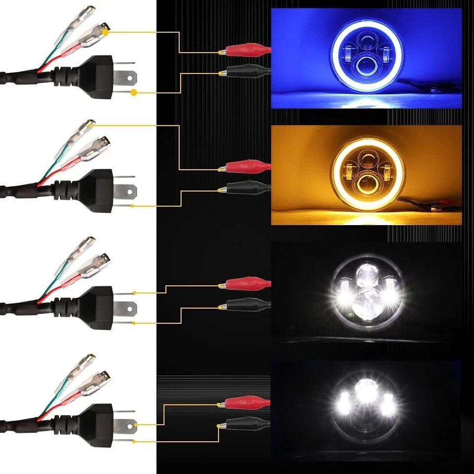 2x Fit Chevrolet Bel Air 1953 1954 1955 1956 1957 7"" faróis de LED azul HALO - Imagem 4 de 4