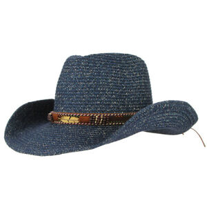 GEMVIE Men's Cowboy Hat Classic Buckle Belt Western Cowboy Cowgirl Hat Crushable Roll Up Brim Cowboy Hats 