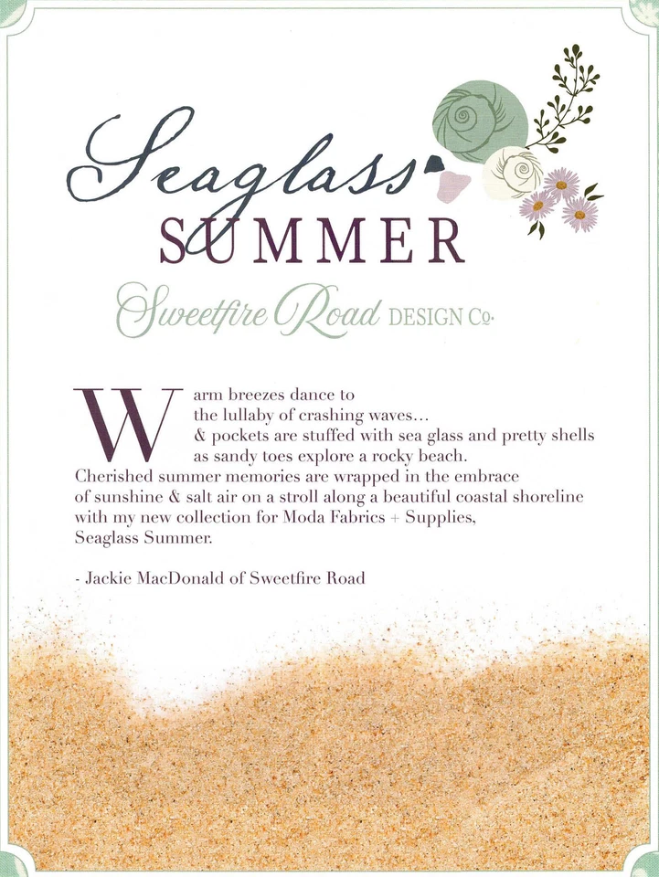 Seaglass Summer Moda Layer Cake 42 100% Cotton 10" Precut Quilt Squares - Image 4 of 4