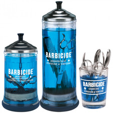 BARBICIDE Disinfectant Glass Jar  for Nail Tools and Barber Supplies