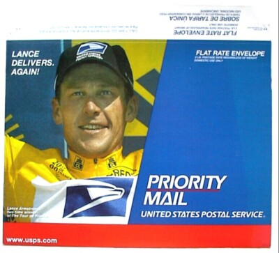 2000 TOUR DE FRANCE -- Pro Team Cycling LANCE ARMSTRONG USPS Priority MAILER tb