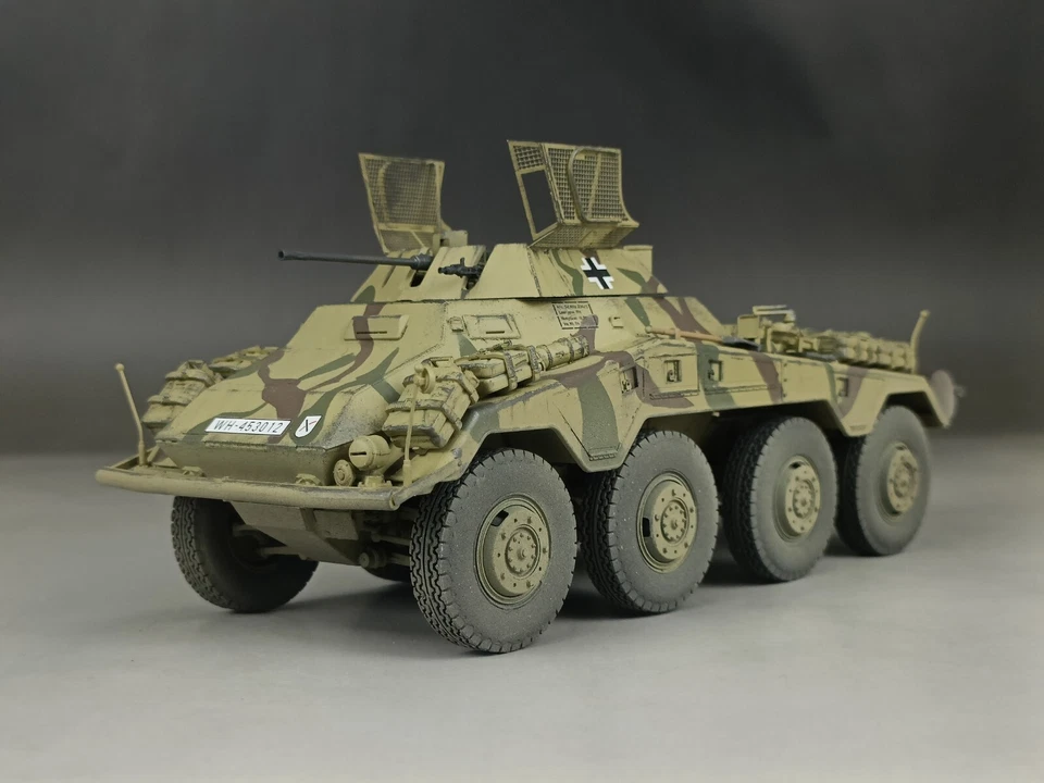1/35 Built WWII German Sd.Kfz 234/1 8x8 2cm Heavy Recon Armoured Car Model - Image 2 of 4
