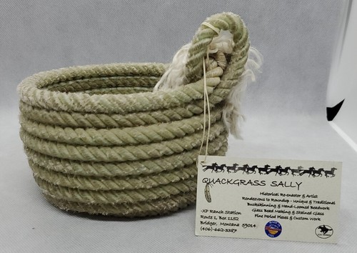 "COWBOY ROPE" Lariat Basket Western Country Cowboy Hand Crafted Made in Montana - Picture 1 of 11