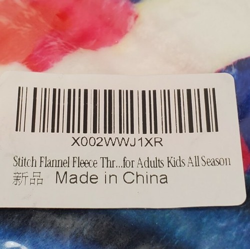 Stitch Tye-Dye Fleece Flanell Überwurf Decke Neu in versiegelter Tasche Kostenloser Versand - Bild 2 von 3