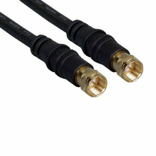 Kentek 25ft Screw On F-Type RG6/U Composite Audio/Video AV Cable for HD Cable TV