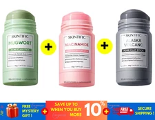 3 SKINTIFIC Mugwort + Alaska Volcano + Niacinamide Bright Boost Clay Stick 40g