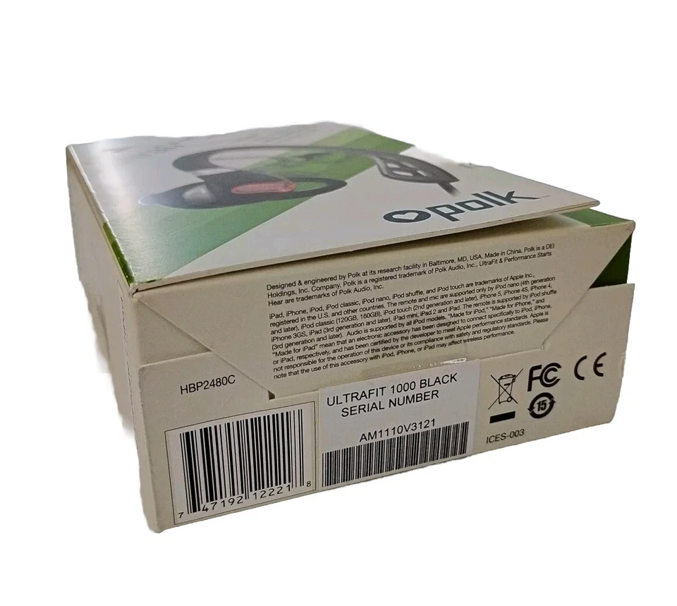 Auriculares internos deportivos Polk Audio UltraFit 1000, negros Foto 4 de 4