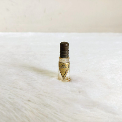 Vintage Max Factor Hypnotique Parfum Glasflasche Messing Kappe Dekorativ GL34