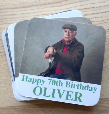 Novelty Party Beer Mats, personalised, Laminated your photo, wording and colour